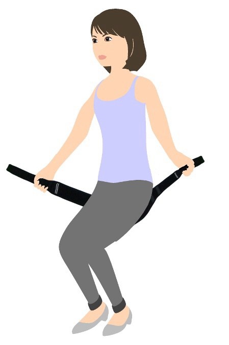 下半身美人ベルトの着け方｜ブランコに座るように通す